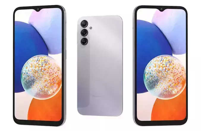 Samsung Galaxy A14 5G Silver Low-poly 3D model