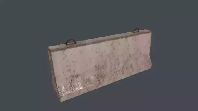 Traffic concrete barrier 3D Model Low-poly 3D model