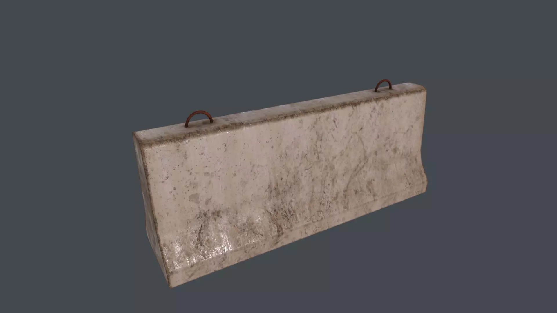 Traffic concrete barrier 3D Model Low-poly 3D model_0