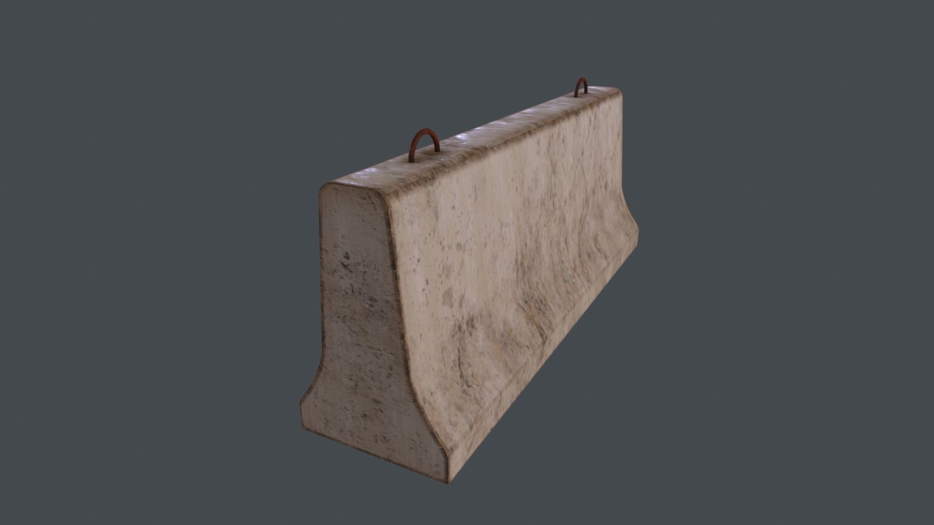 Traffic concrete barrier 3D Model Low-poly 3D model_4