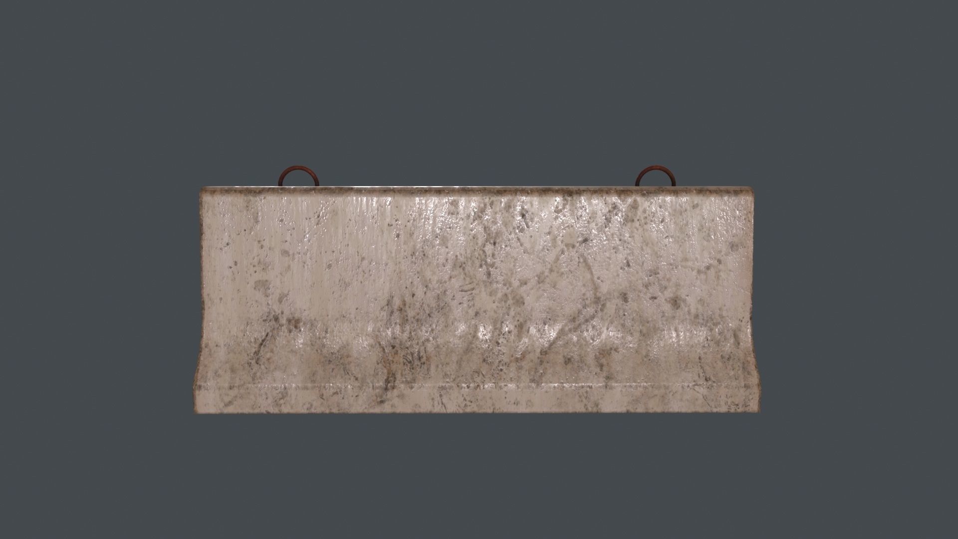 Traffic concrete barrier 3D Model Low-poly 3D model_2