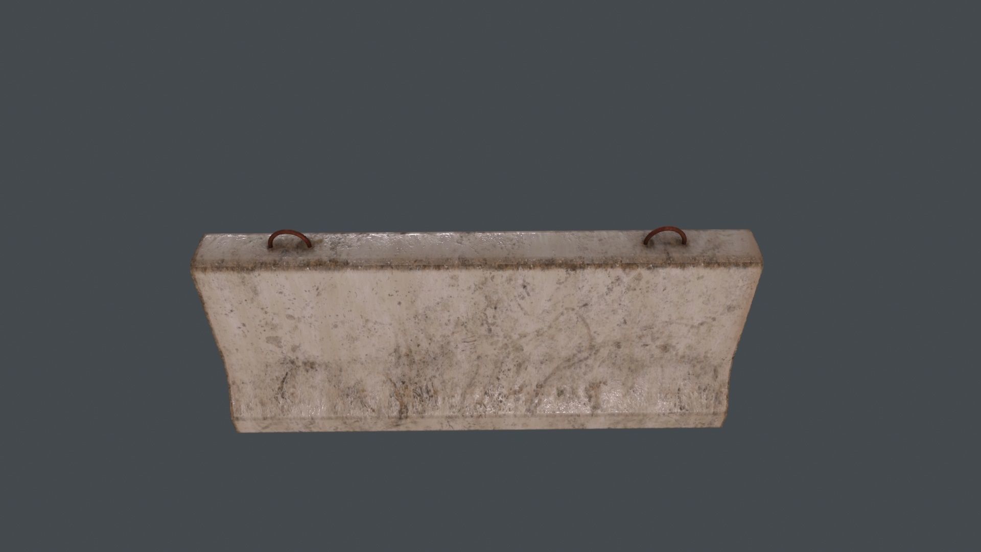 Traffic concrete barrier 3D Model Low-poly 3D model_3