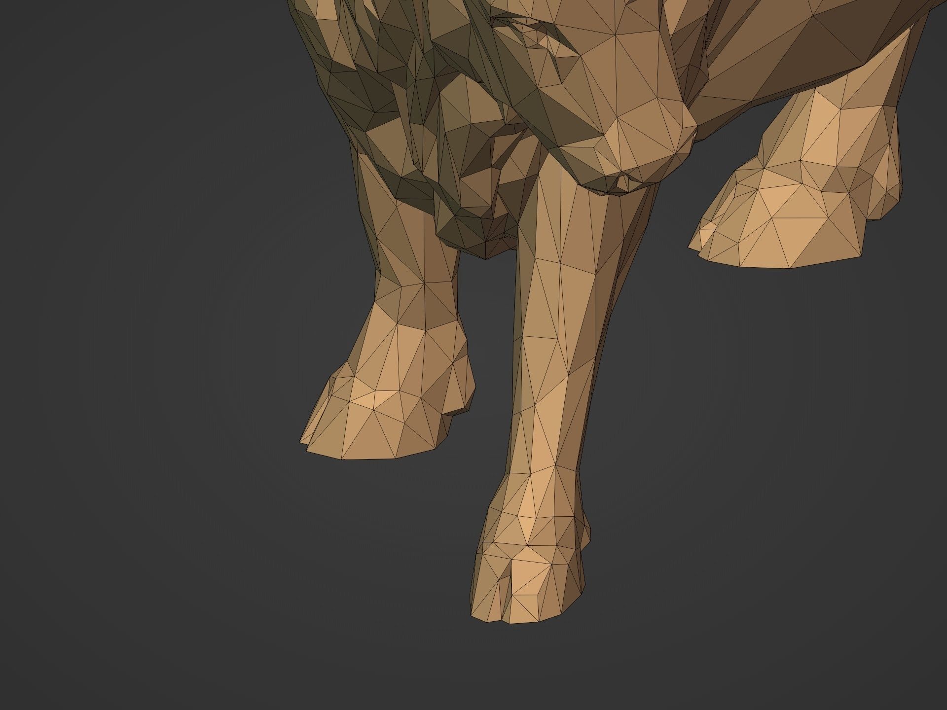 Polygonal Bull Statue 3D print model_21