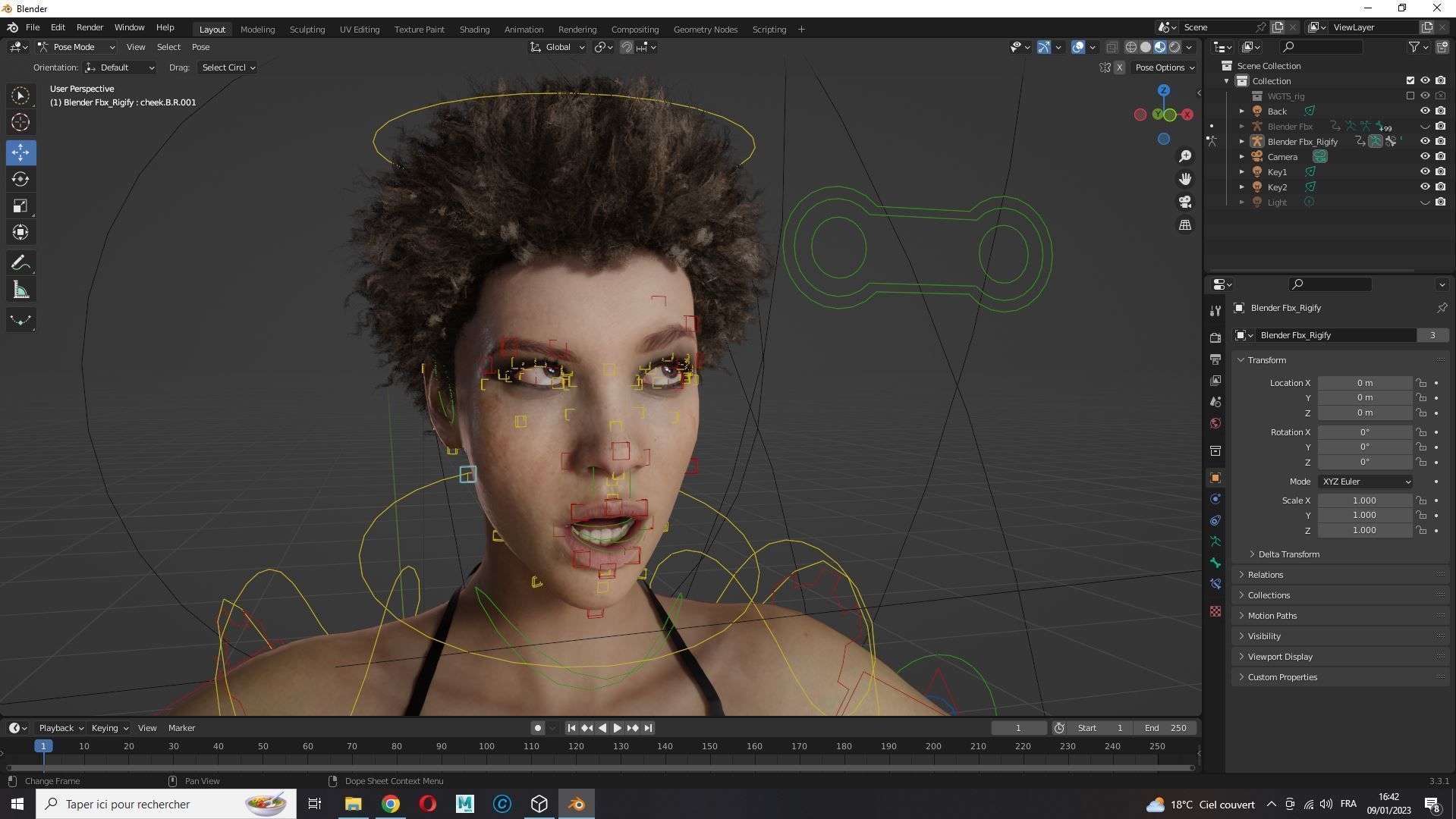 Realistic African Woman afro Low-poly 3D model_15