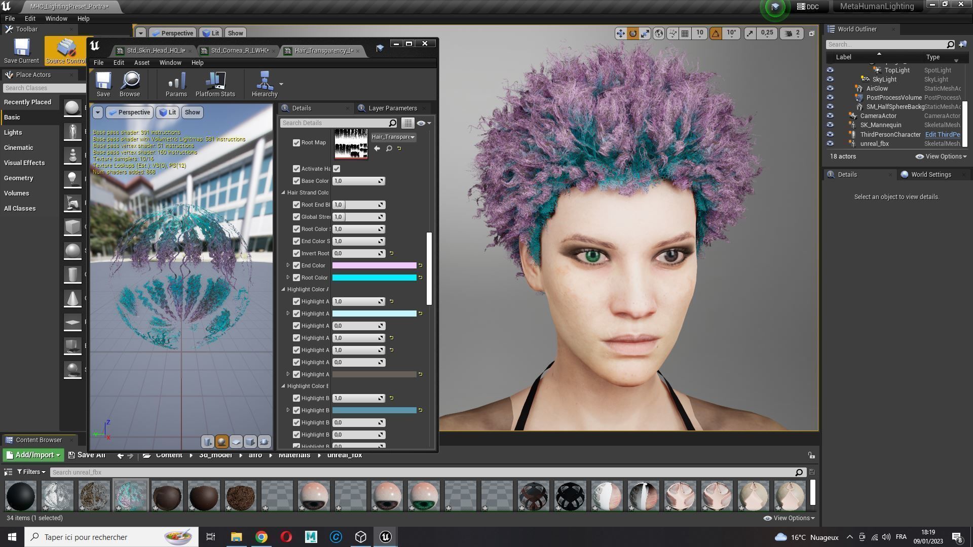 Realistic African Woman afro Low-poly 3D model_25