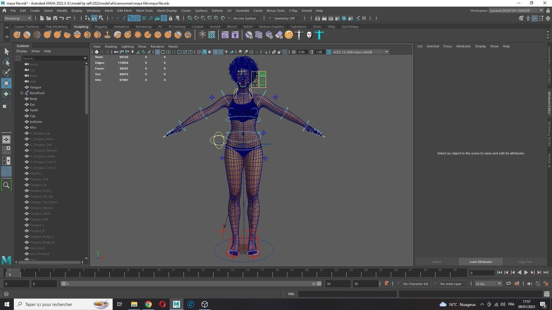 Realistic African Woman afro Low-poly 3D model_17