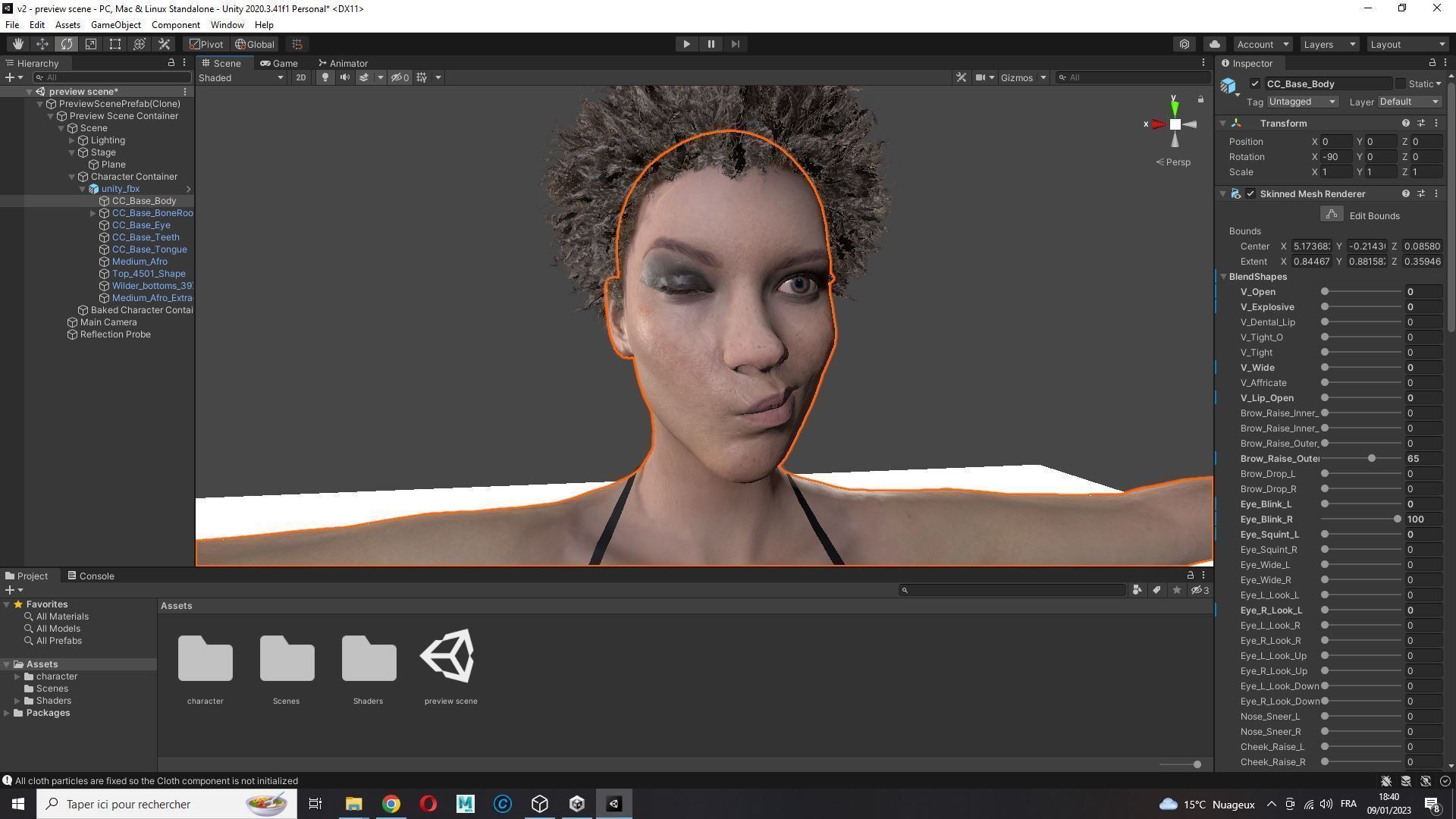 Realistic African Woman afro Low-poly 3D model_30