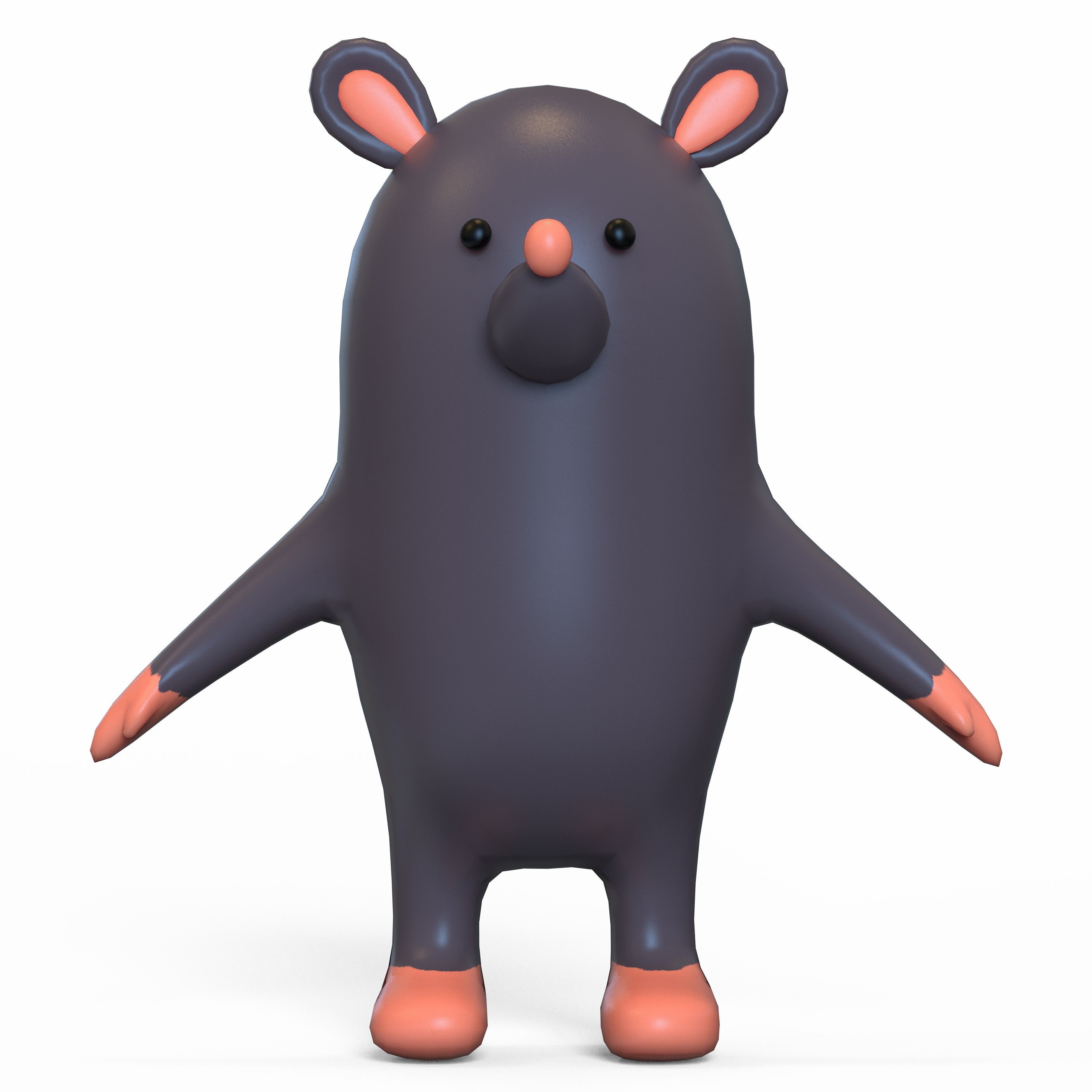 Mouse Stylized Low-poly 3D model_14