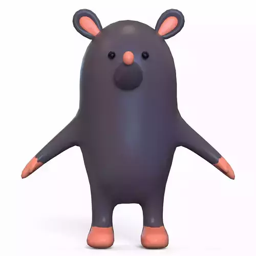 Mouse Stylized Low-poly 3D model