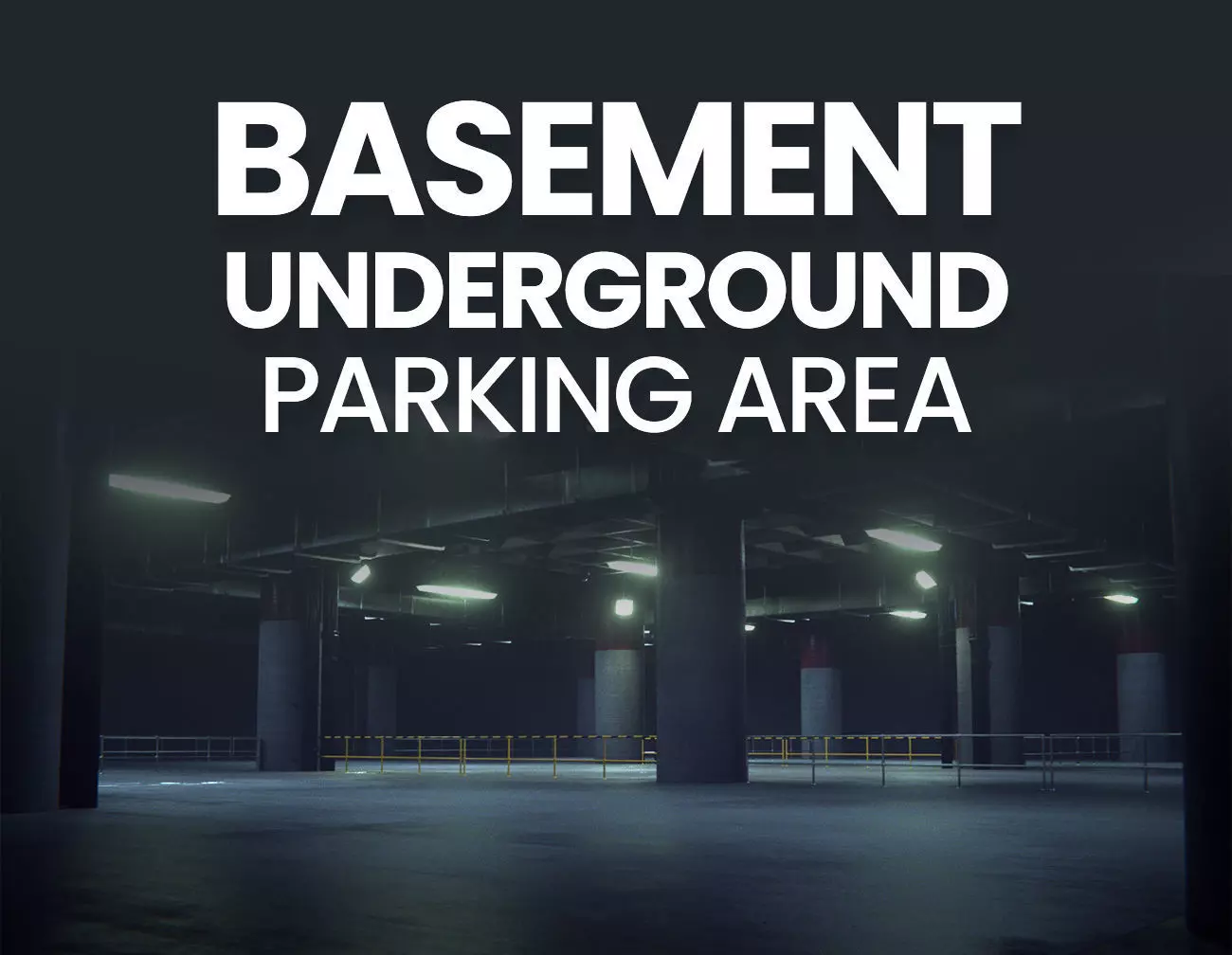 3D Render of Basement Underground Parking Area 3D model_0