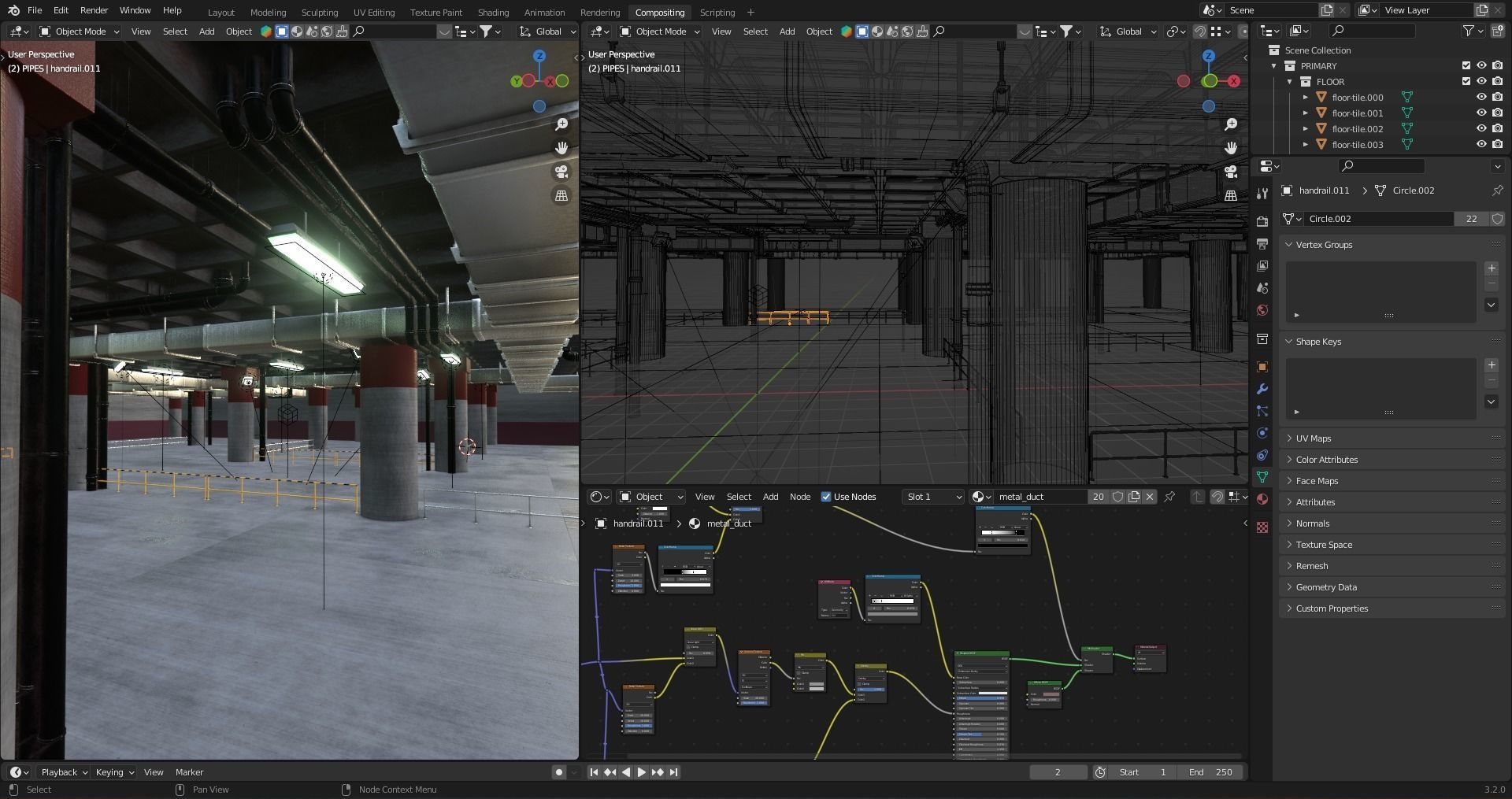 3D Render of Basement Underground Parking Area 3D model_4