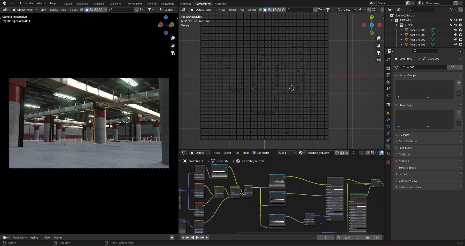 3D Render of Basement Underground Parking Area 3D model_3