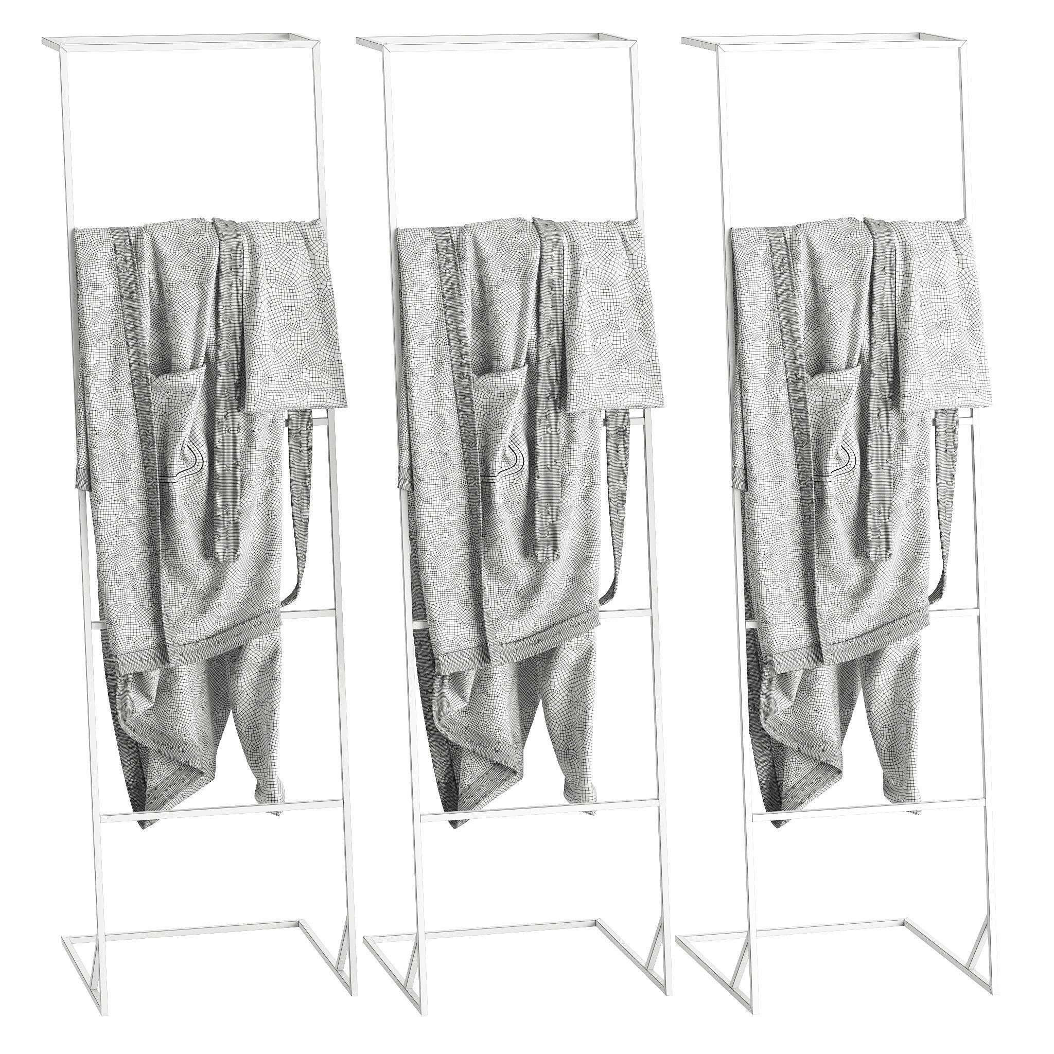 Bathrobe Hanging Set 08 3D model_1