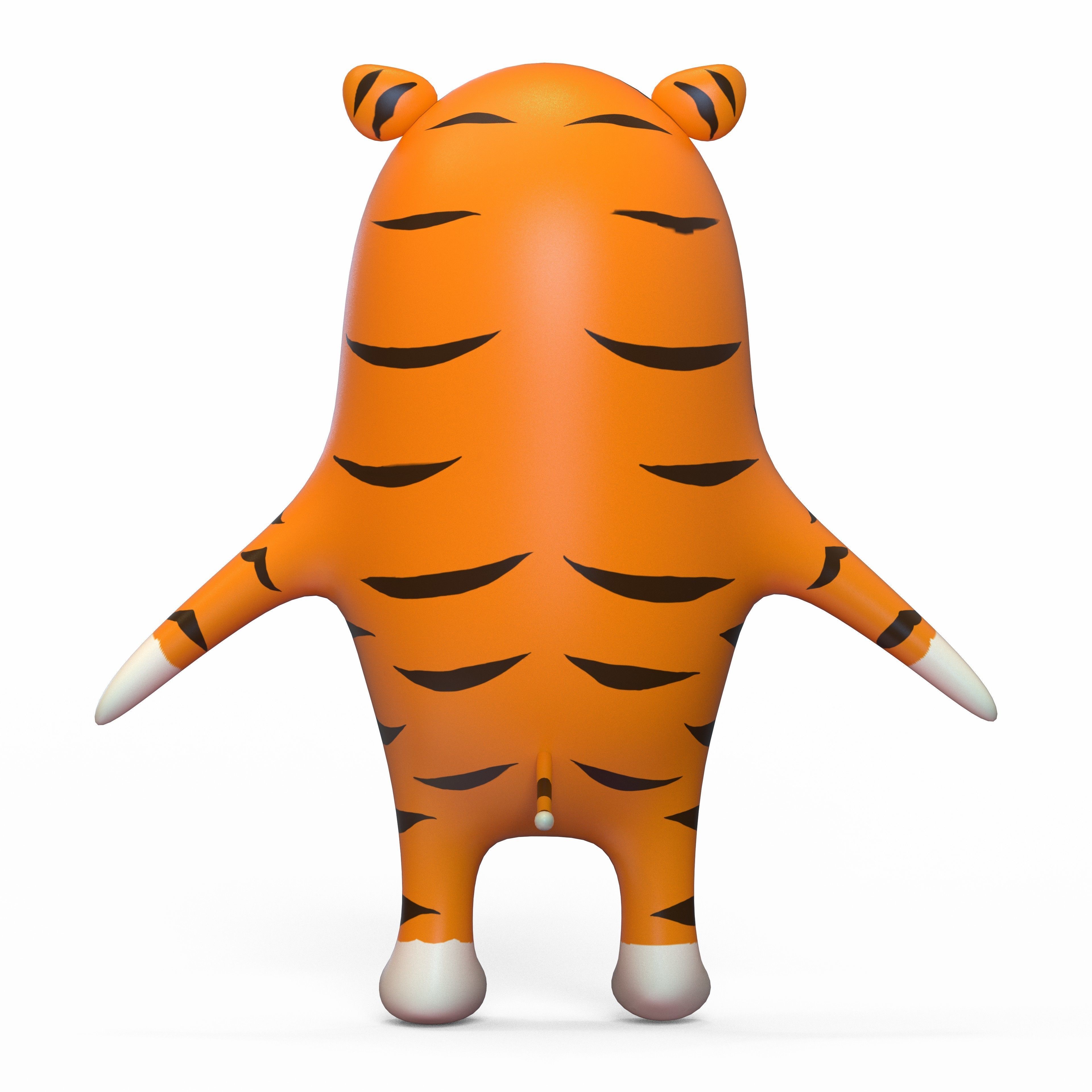 Tiger Stylized Low-poly 3D model_2