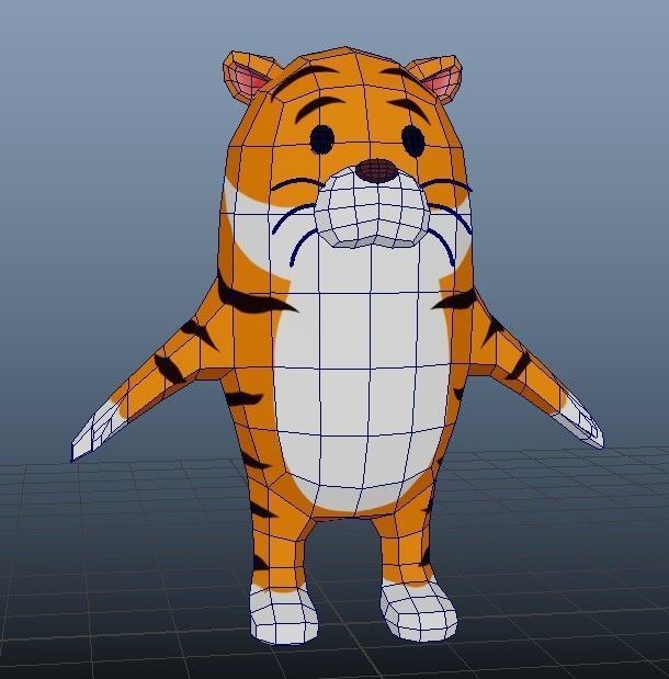 Tiger Stylized Low-poly 3D model_17