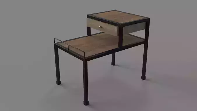 Webster Side Table Dark Walnut With Metal Dark Walnut