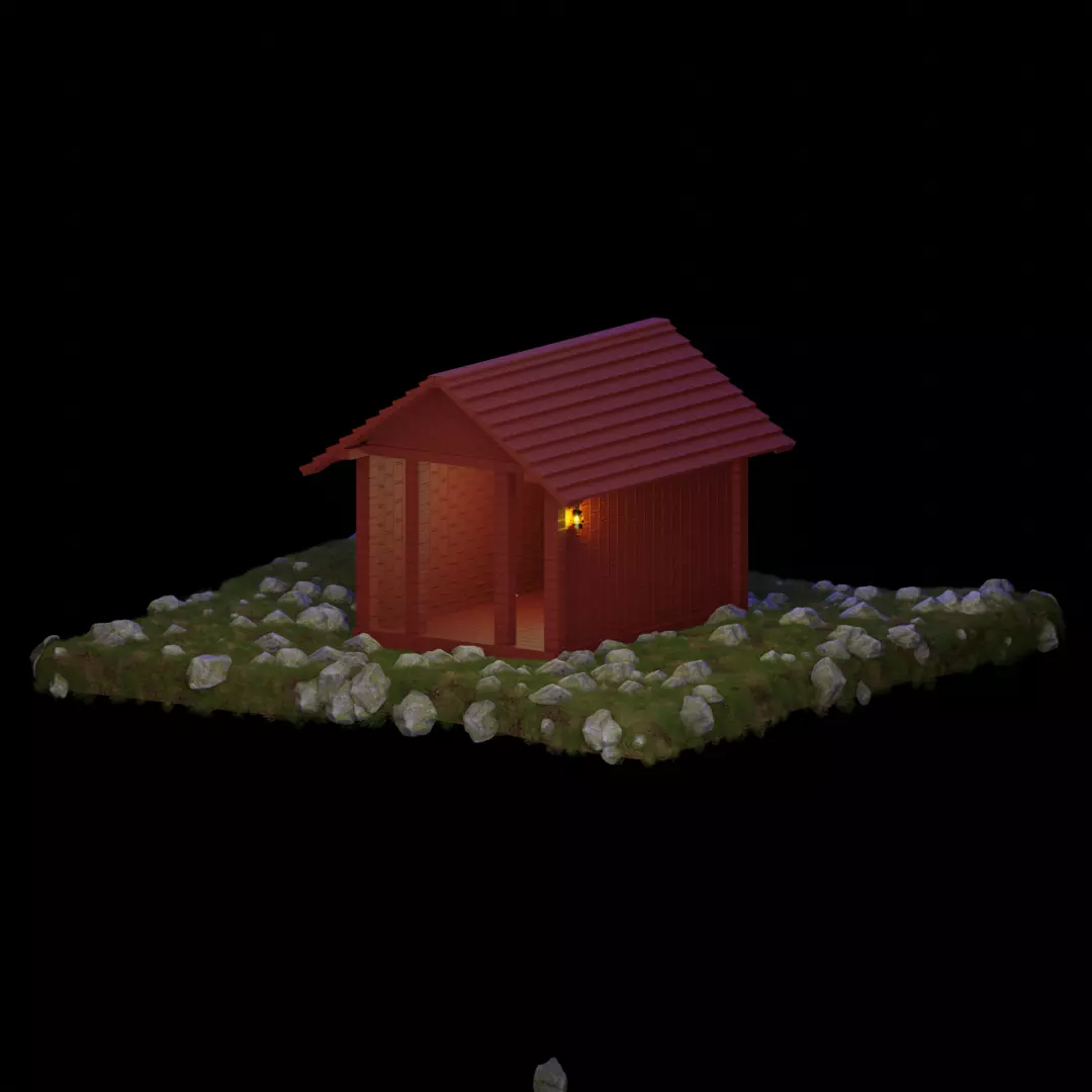 Dog Shelter 3d Model Free low-poly 3D model