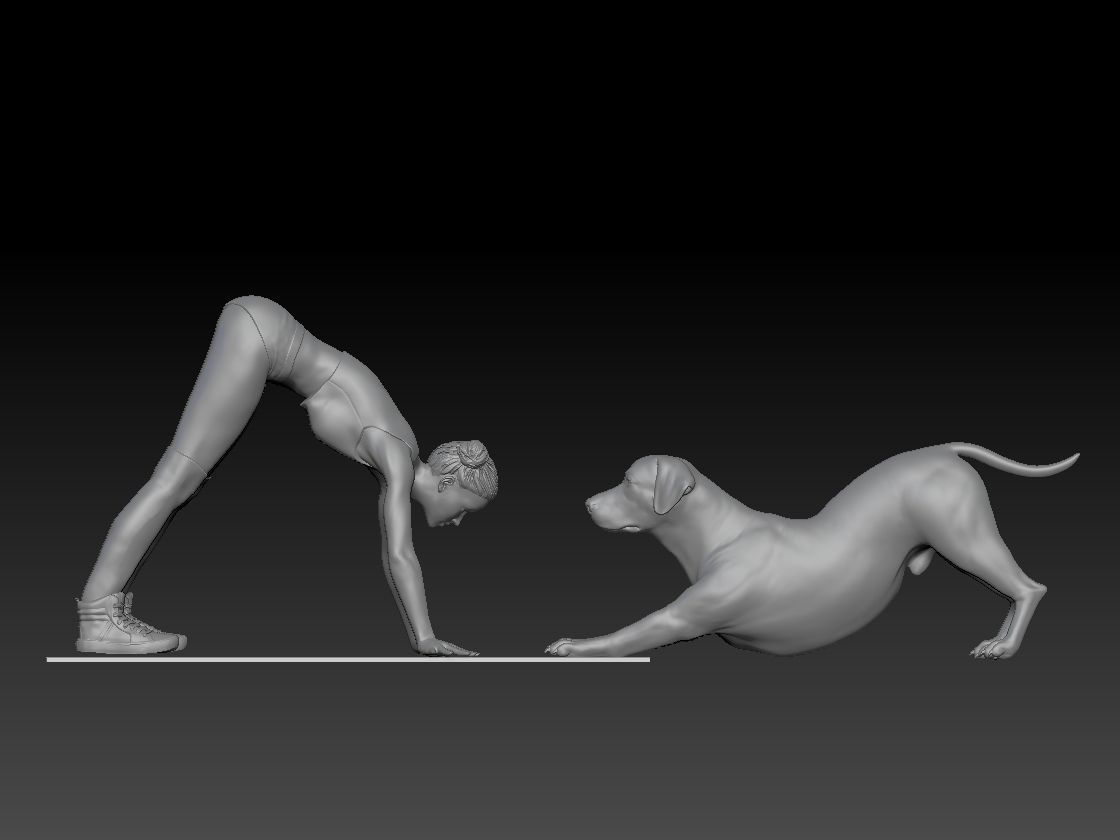 YOGA WITH MY DOG 3D print model_4
