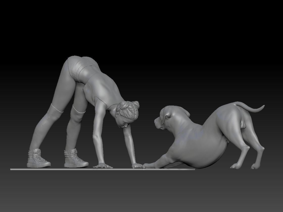 YOGA WITH MY DOG 3D print model_5