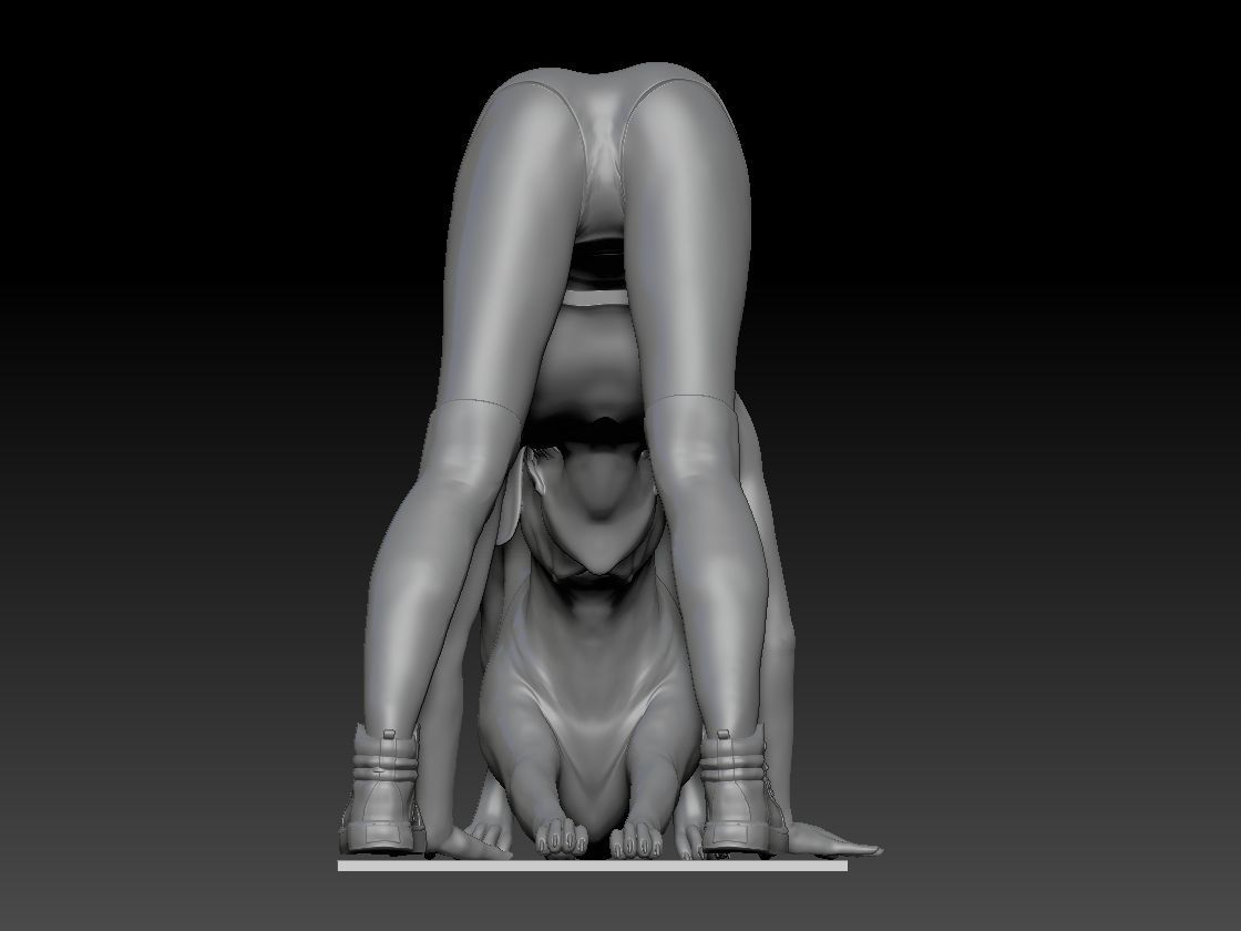 YOGA WITH MY DOG 3D print model_2