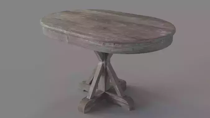 Gerald Pine Oval Dining Table Hand Distressed Brown