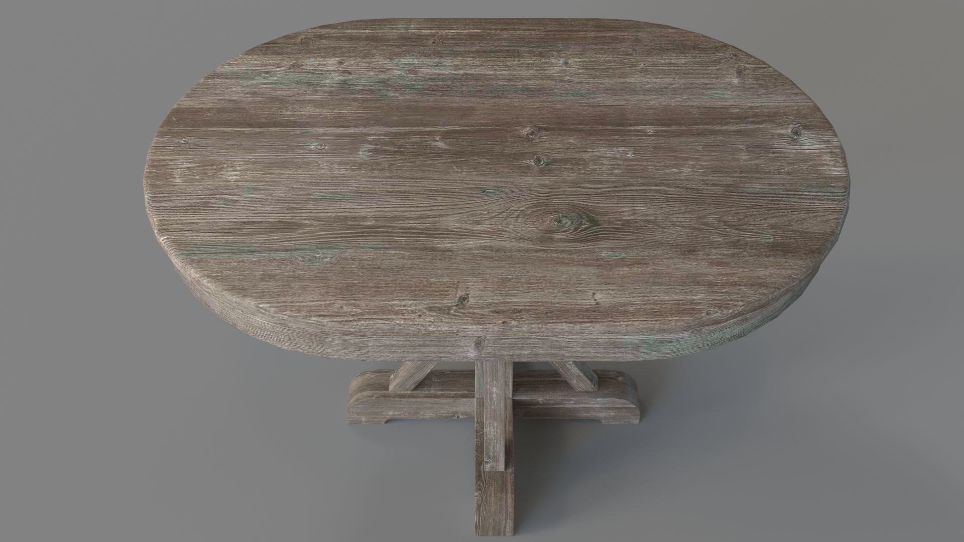 Gerald Pine Oval Dining Table Hand Distressed Brown 3D model_3