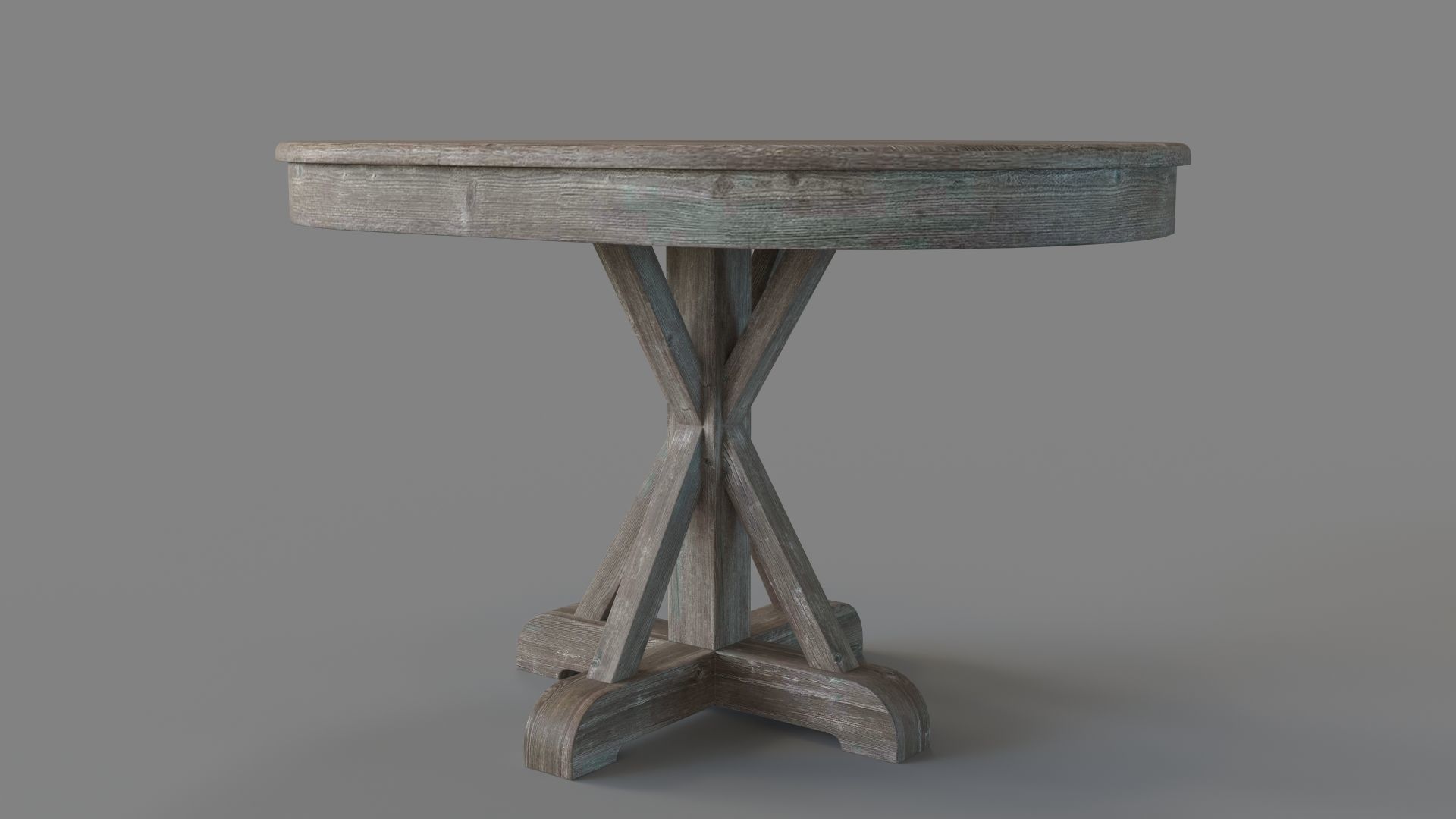 Gerald Pine Oval Dining Table Hand Distressed Brown 3D model_4