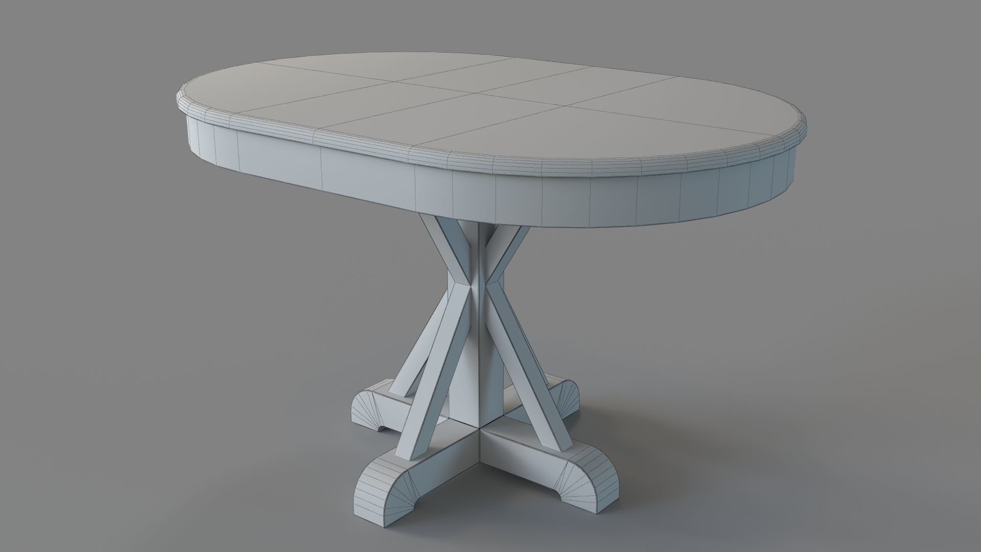 Gerald Pine Oval Dining Table Hand Distressed Brown 3D model_5