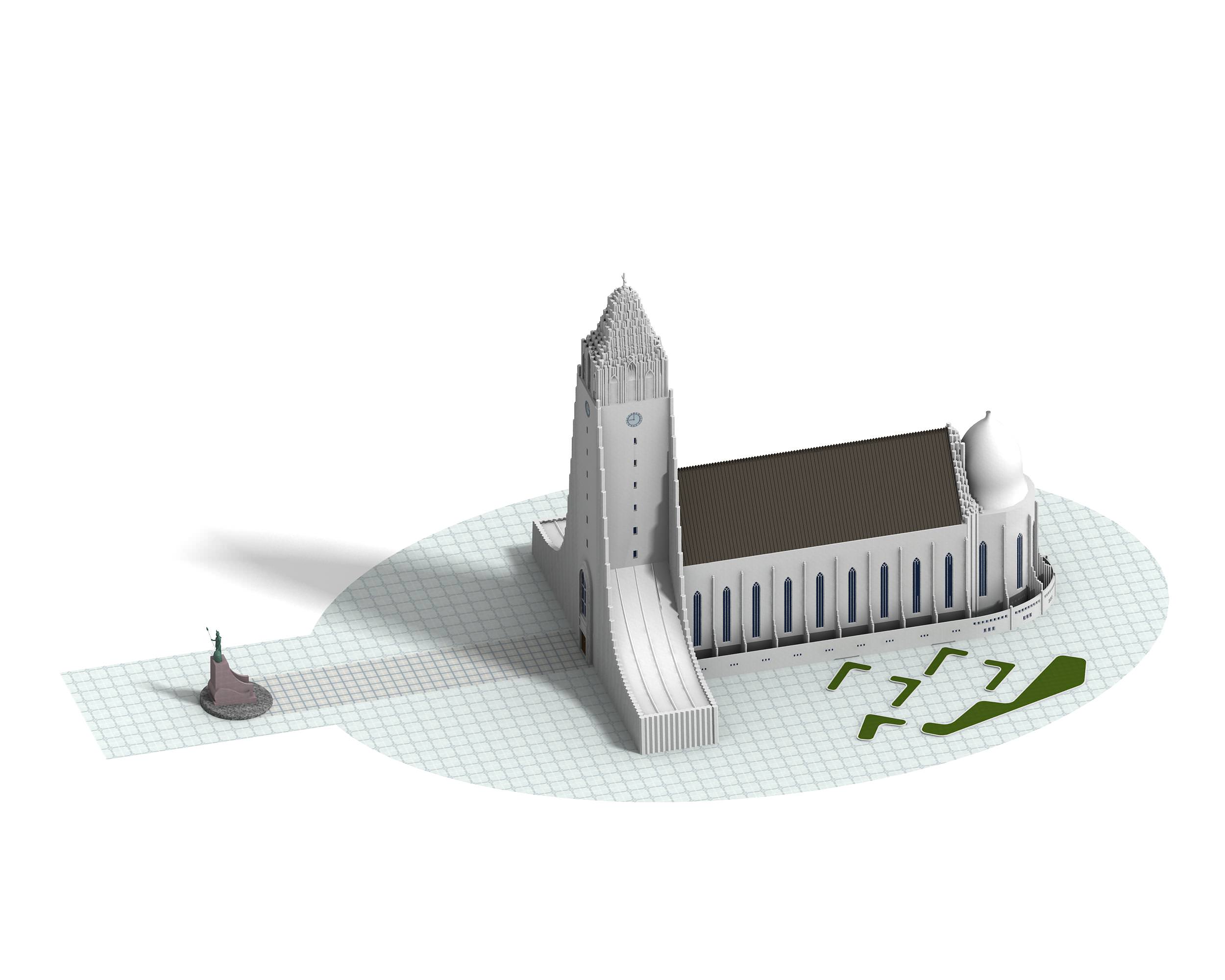 Hallgrimskirkja Reykjavik Iceland 3D model_2