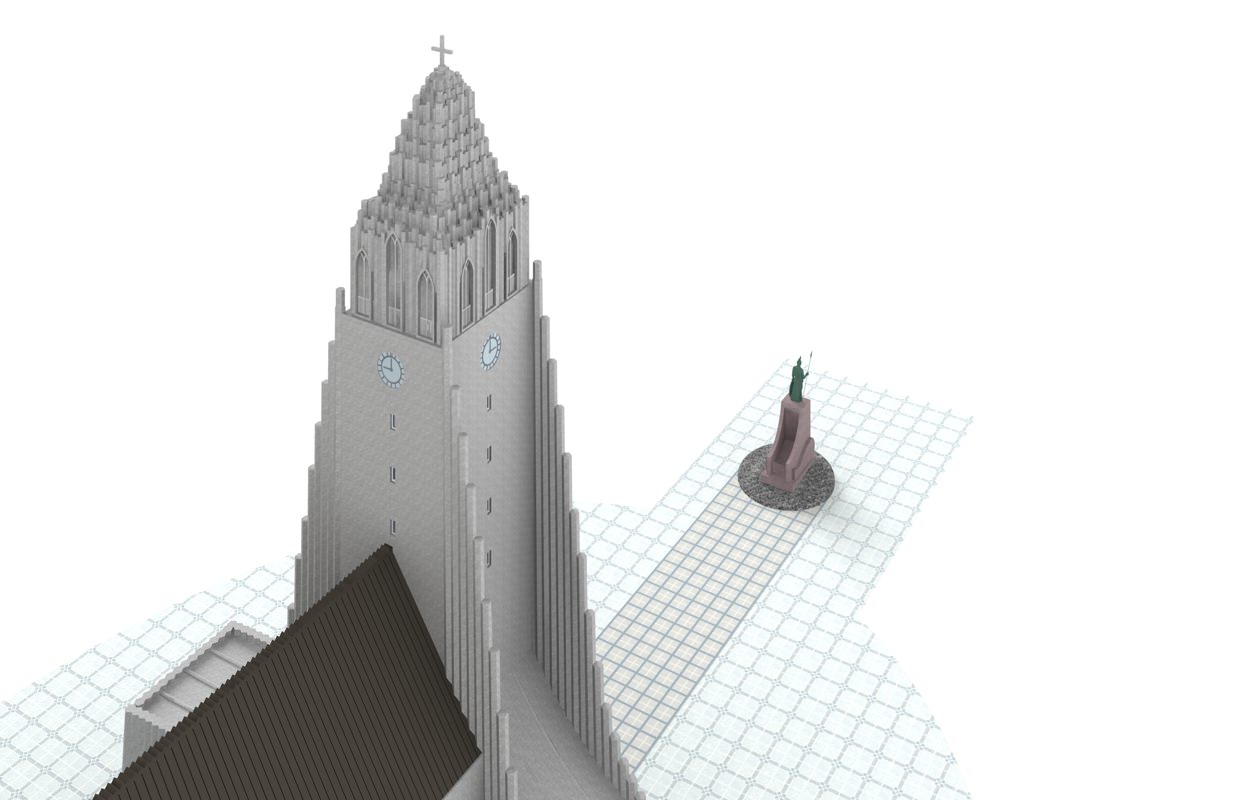 Hallgrimskirkja Reykjavik Iceland 3D model_5