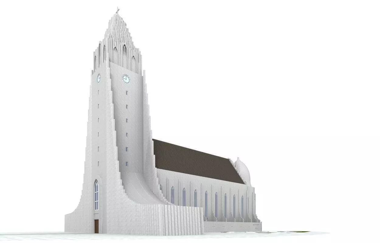 Hallgrimskirkja Reykjavik Iceland 3D model_0