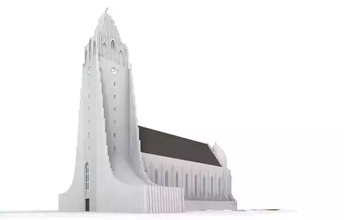 Hallgrimskirkja Reykjavik Iceland 3D model
