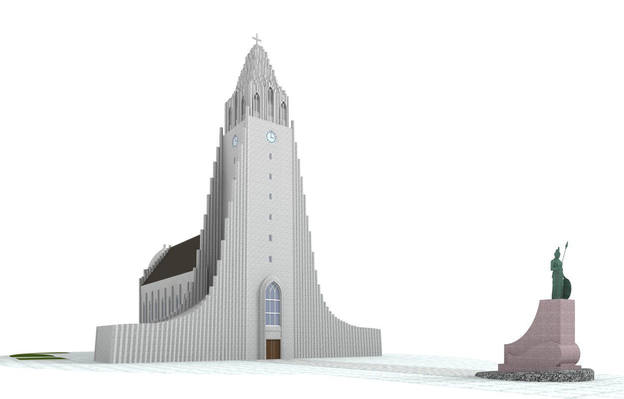 Hallgrimskirkja Reykjavik Iceland 3D model_3