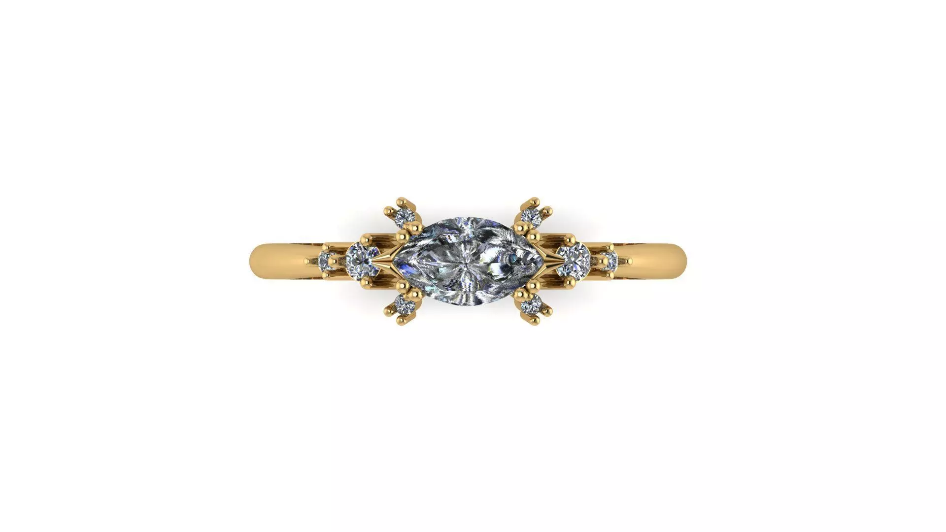 Diamond Eyelet Ring 3D print model