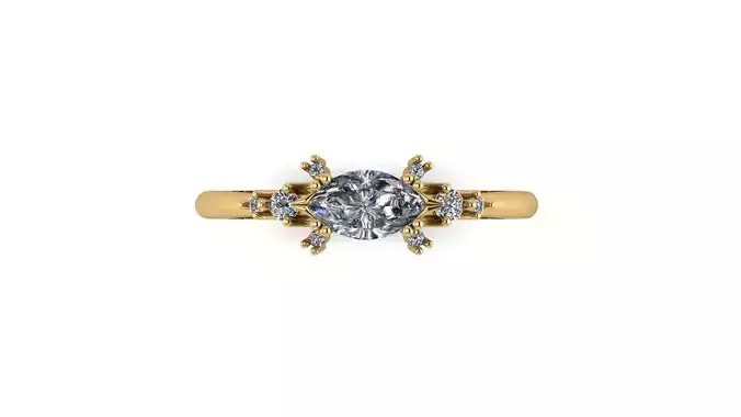 Diamond Eyelet Ring 3D print model