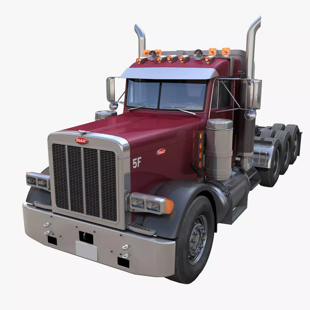 Peterbilt 379 heavy hauler truck Low-poly 3D model