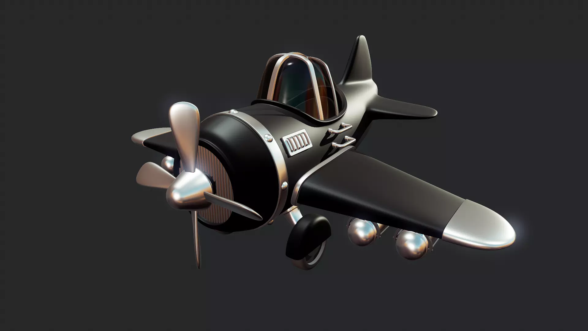 Cartoon Plane - Tutorial Included 3D model_0