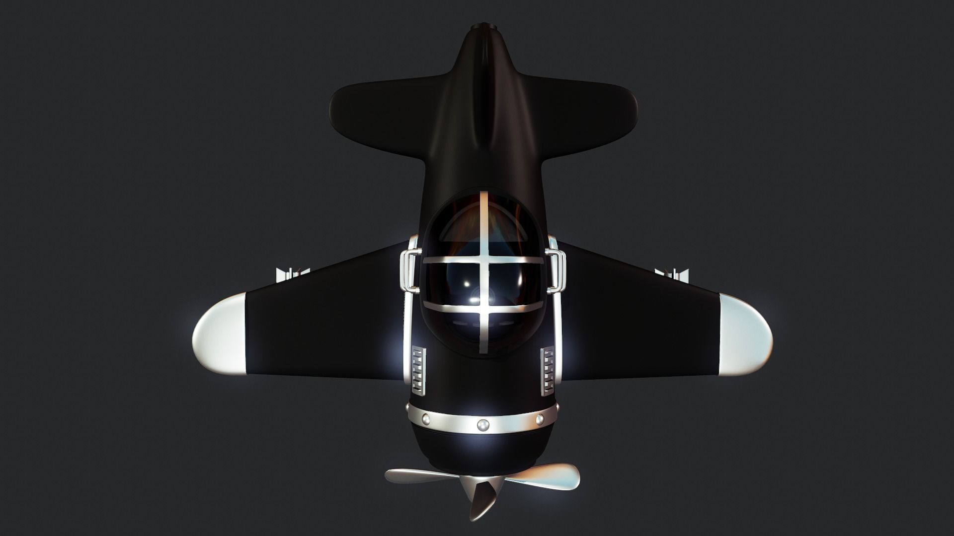 Cartoon Plane - Tutorial Included 3D model_8