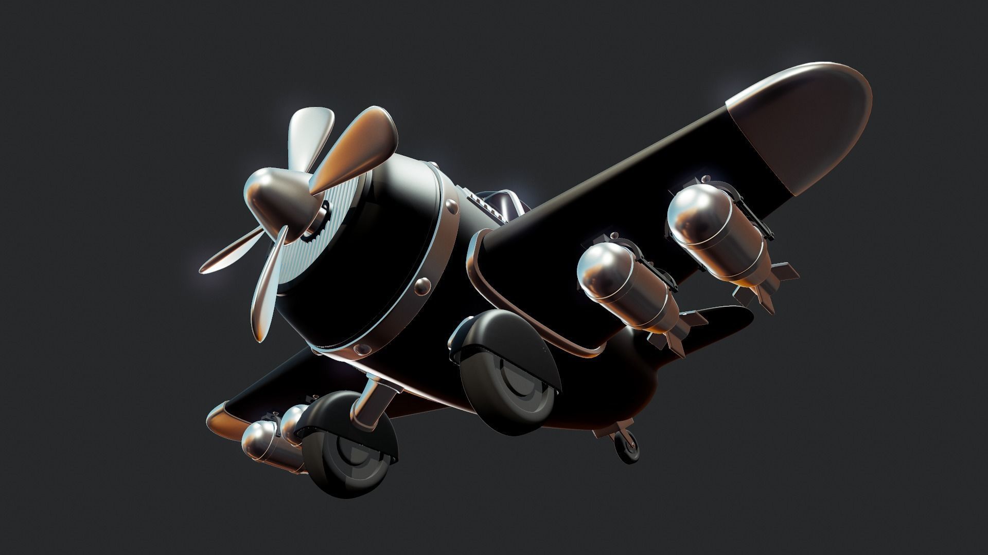 Cartoon Plane - Tutorial Included 3D model_10