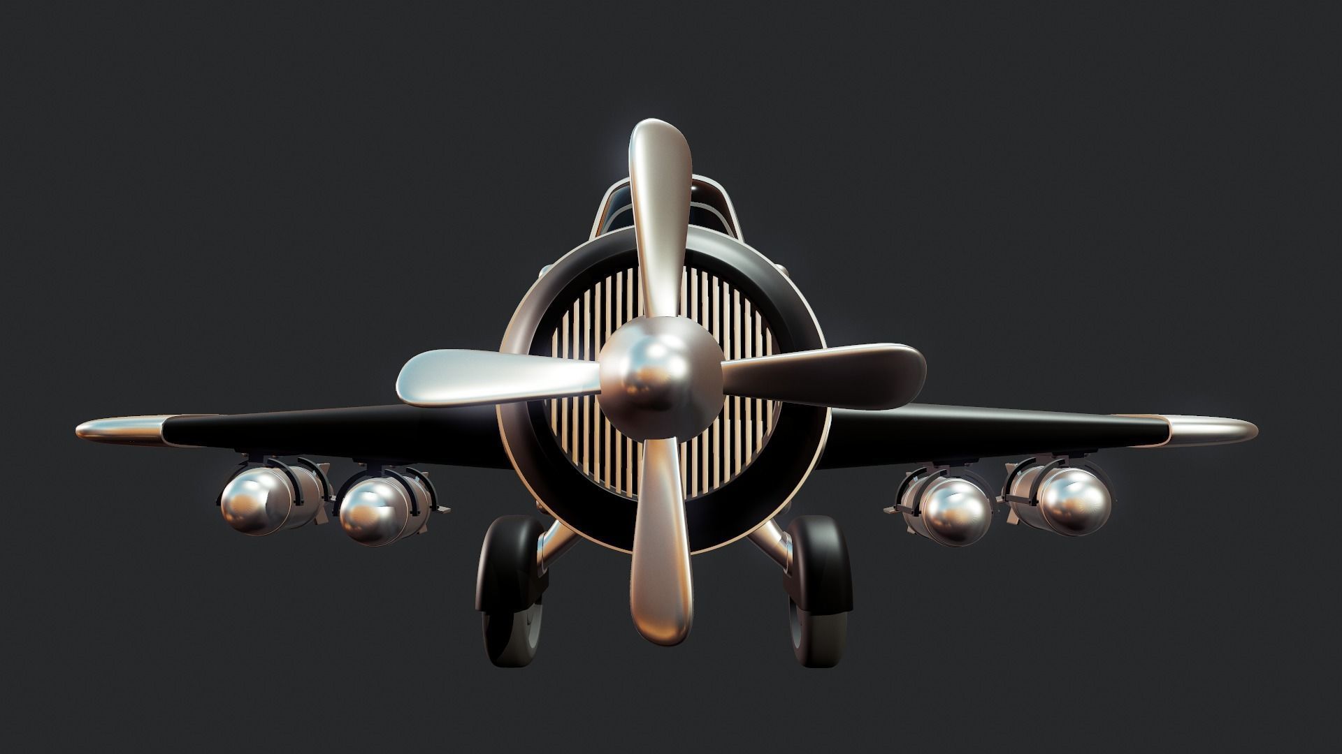 Cartoon Plane - Tutorial Included 3D model_12