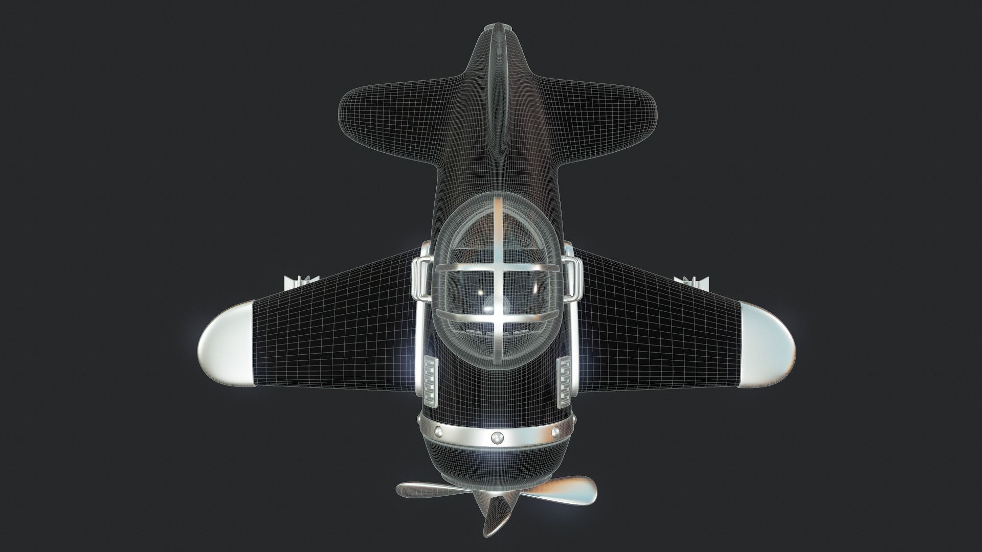 Cartoon Plane - Tutorial Included 3D model_9