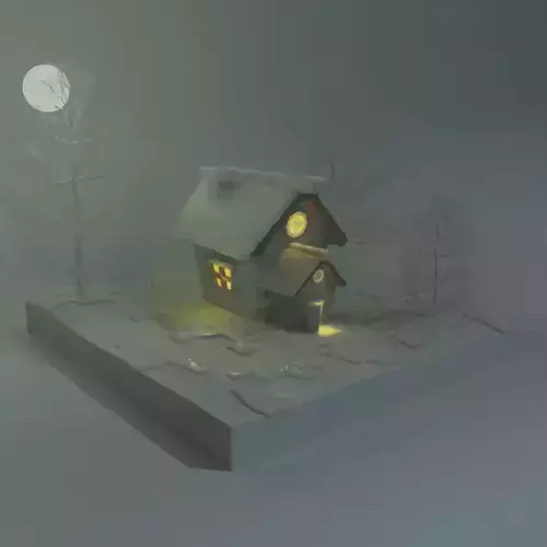 Snow Cottage 3d Model