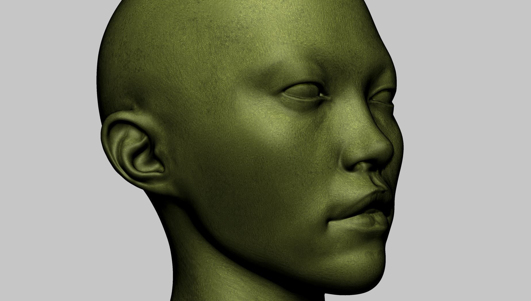 Asian Female Head A Printable 3D print model_10