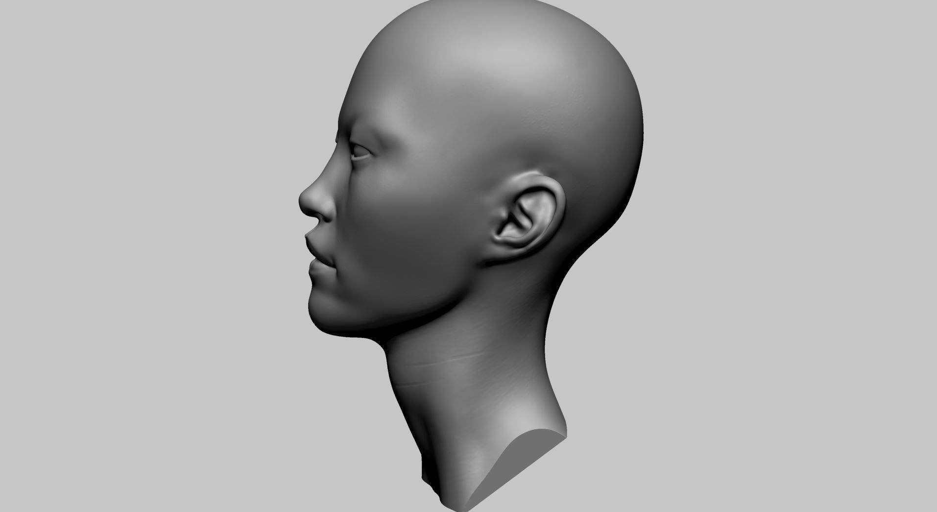 Asian Female Head A Printable 3D print model_6