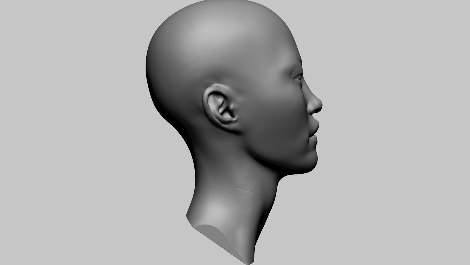 Asian Female Head A Printable 3D print model_2