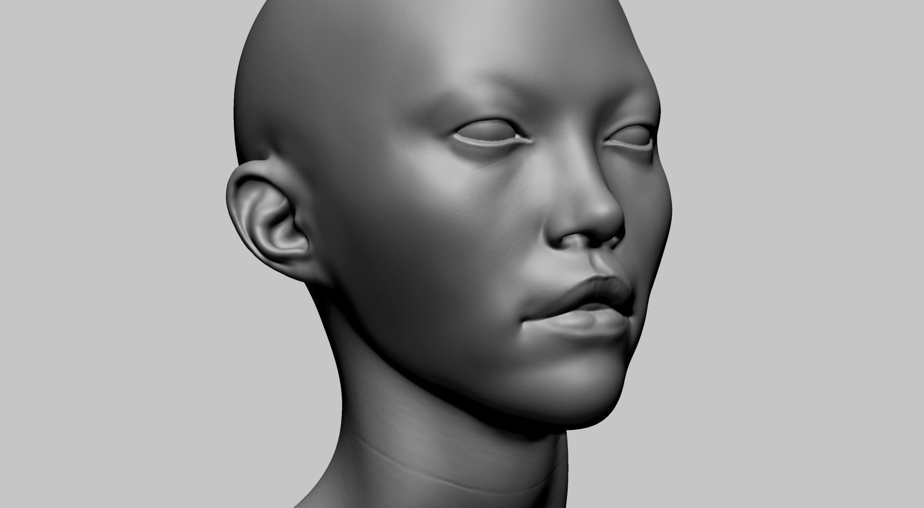 Asian Female Head A Printable 3D print model_9