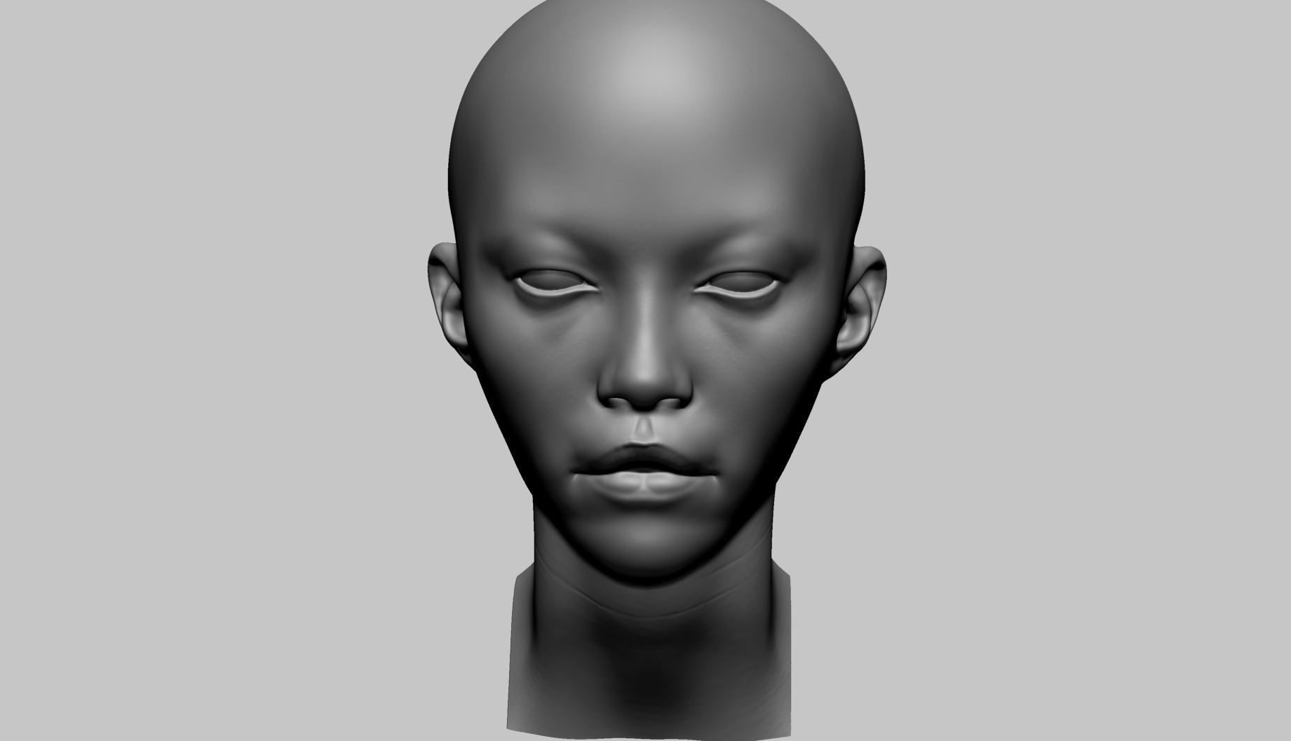 Asian Female Head A Printable 3D print model_8