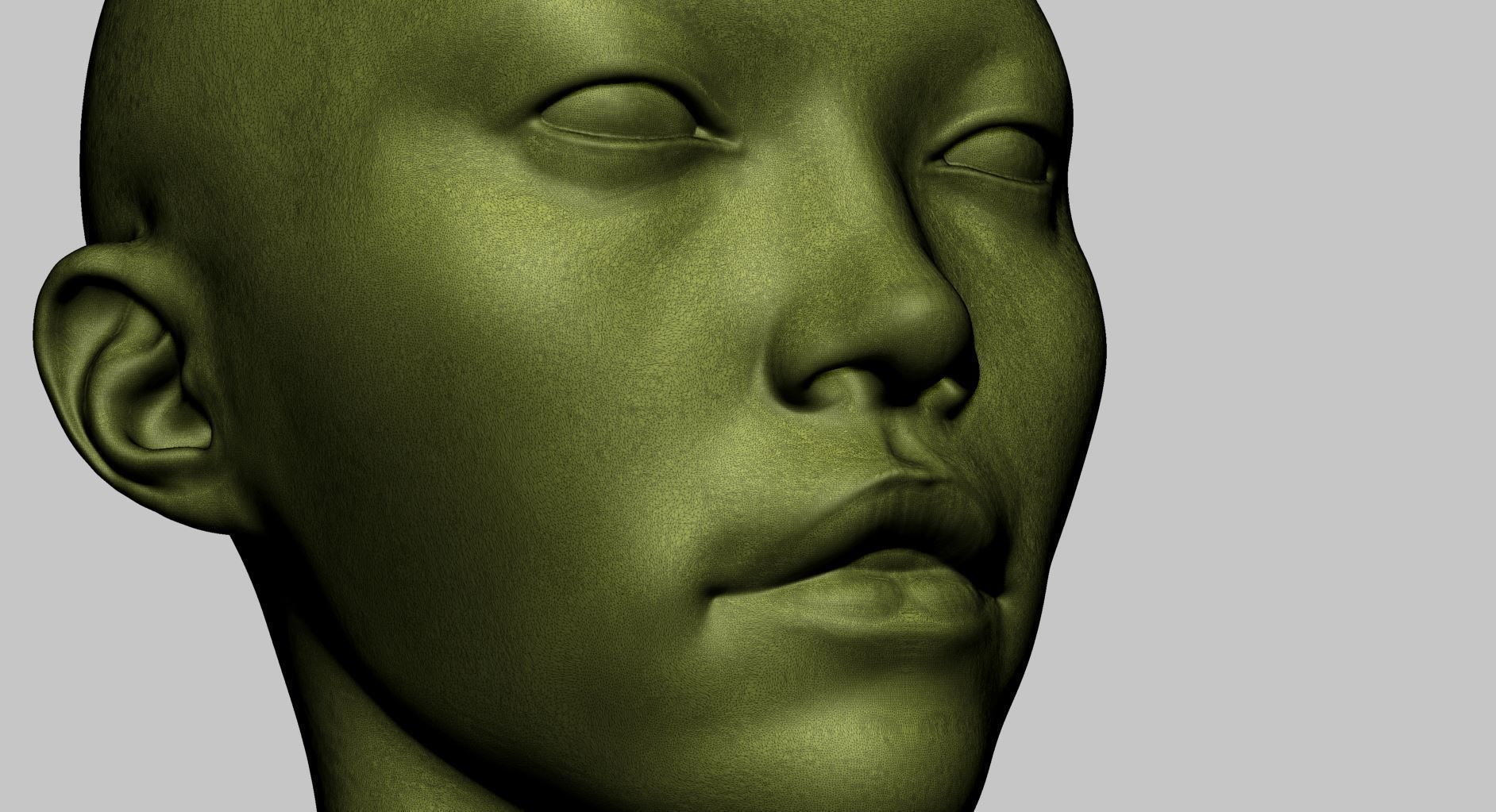 Asian Female Head A Printable 3D print model_11