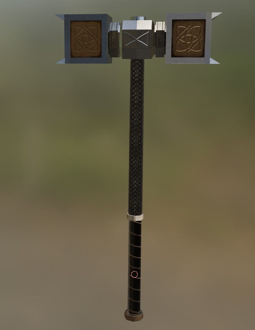 Hammer square box Low-poly 3D model_4