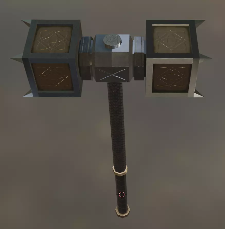 Hammer square box Low-poly 3D model_0